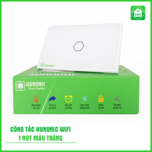 Công tắc cảm ứng hunonic 1 nút màu trắng