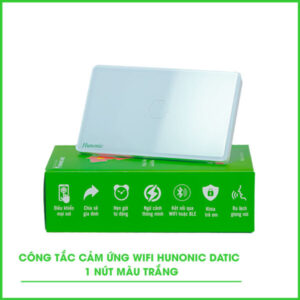 Công Tắc Cảm Ứng 1 Nút Wifi Hunonic Datic Màu Trắng.